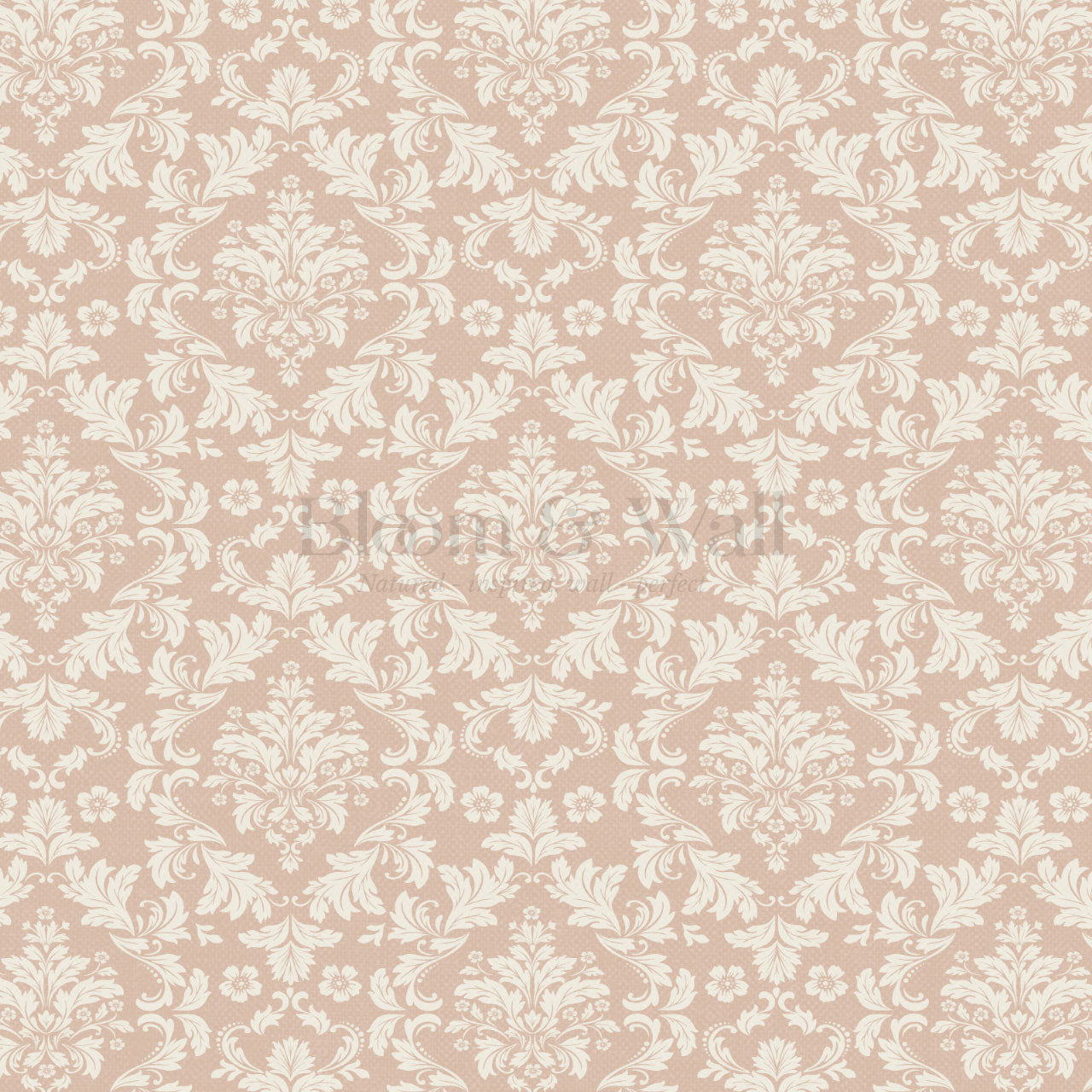Evalia Damask Coral Peach Wallpaper