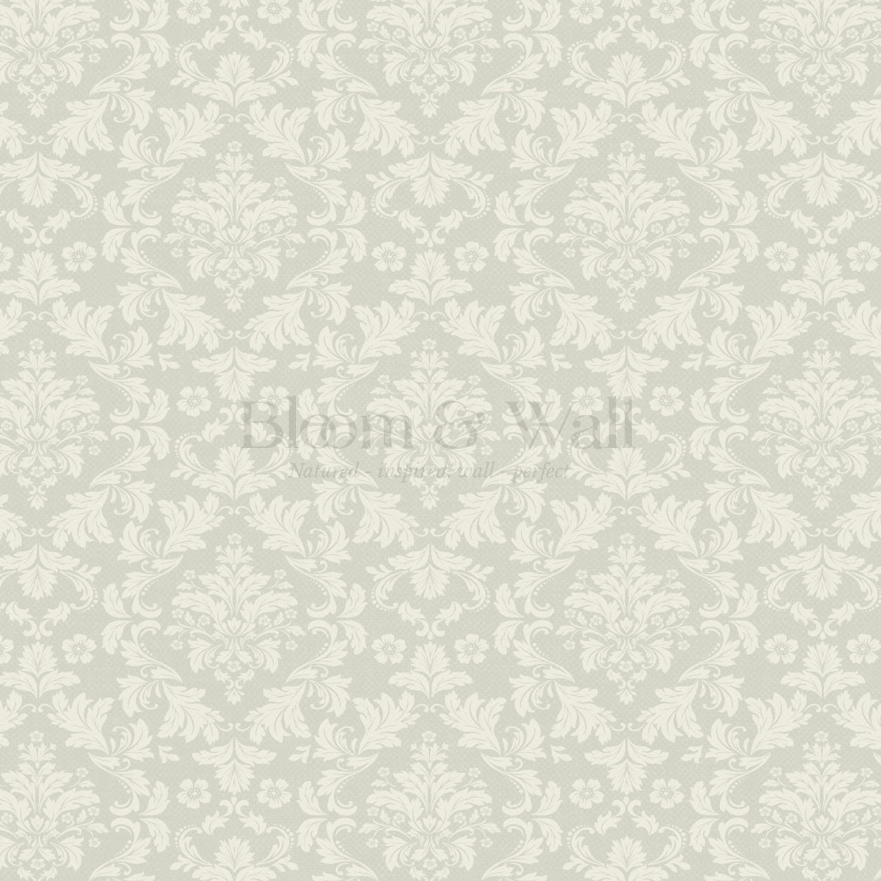 Evalia Damask Gray Sage Wallpaper