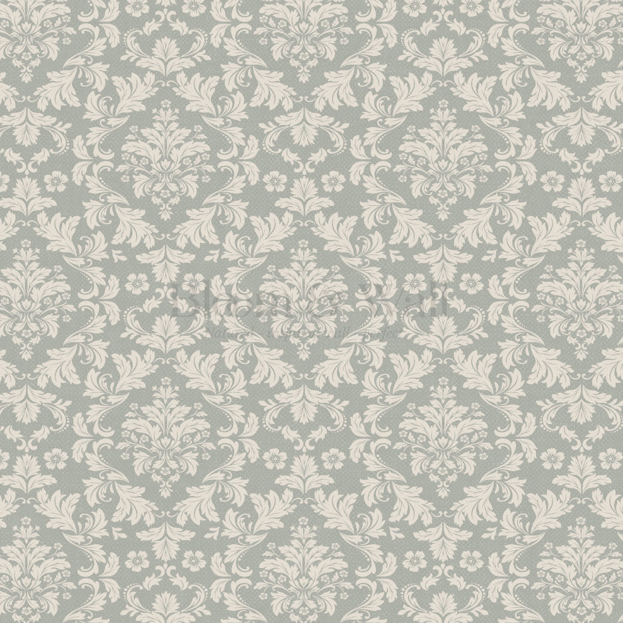Evalia Damask Sage Stone Wallpaper