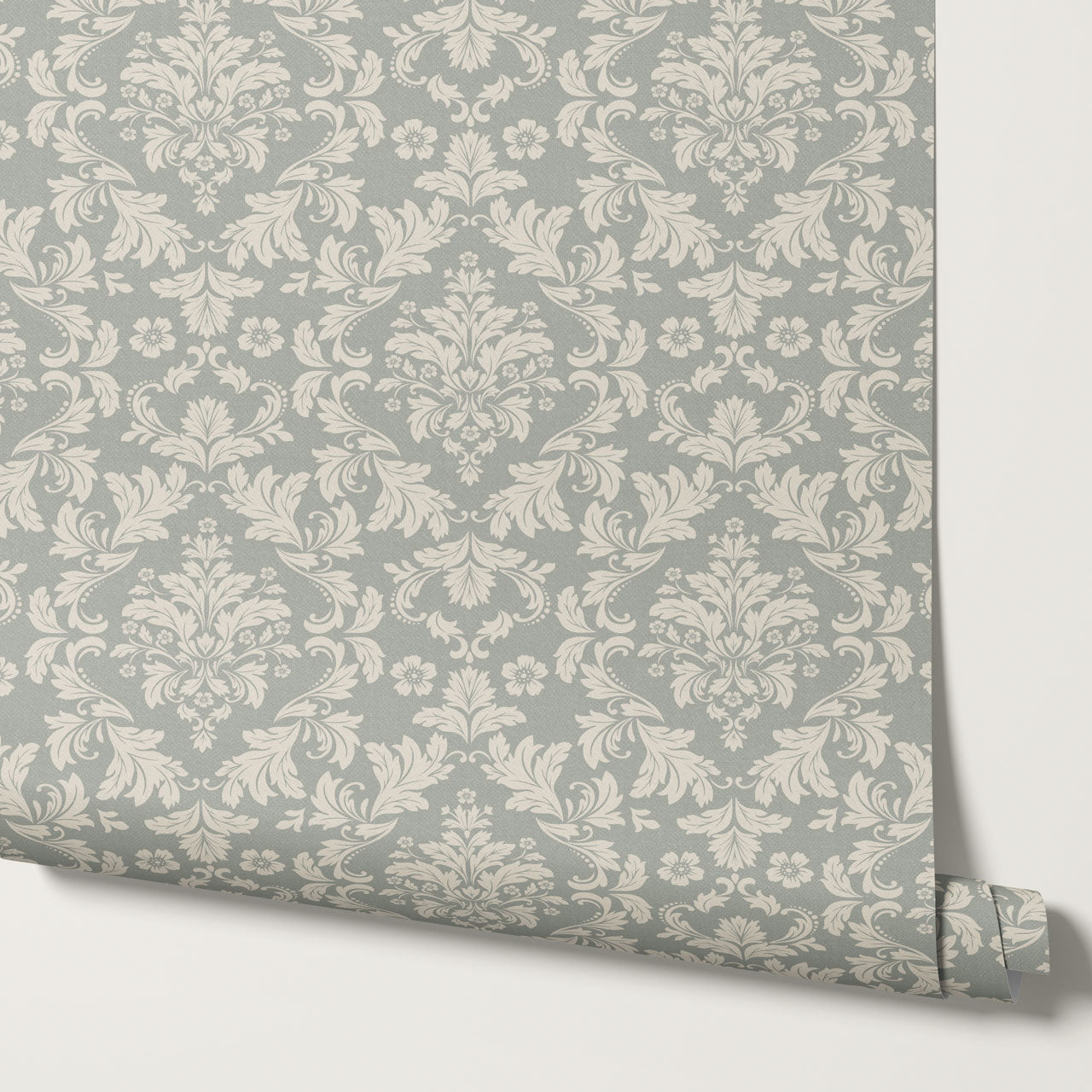 Evalia Damask Sage Stone Wallpaper