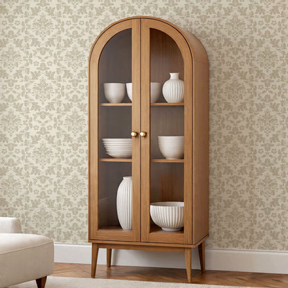 Evalia Damask Neutral Taupe Wallpaper