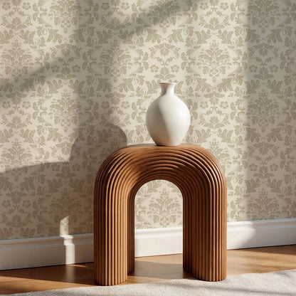 Evalia Damask Neutral Taupe Wallpaper