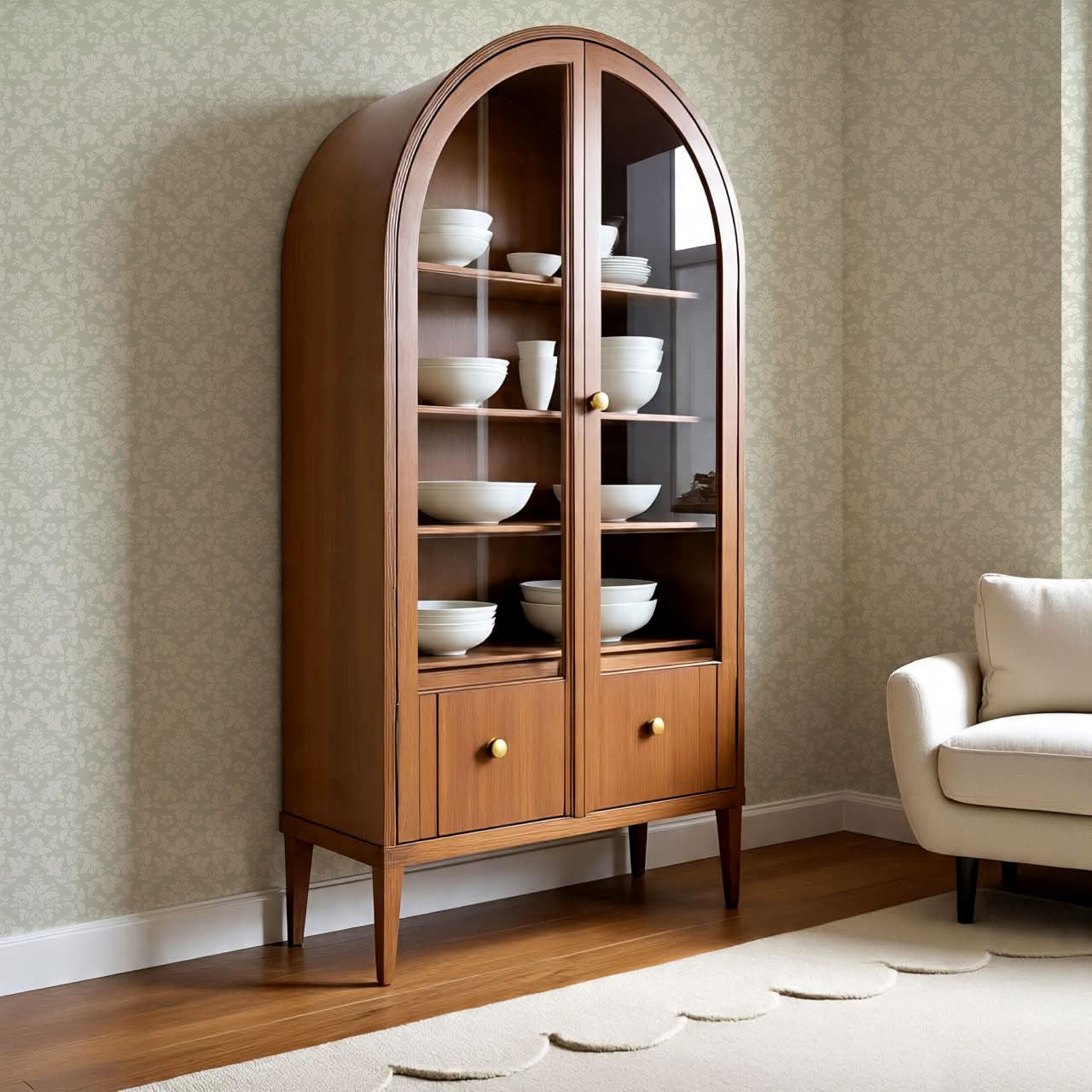Evalia Damask Gray Sage Wallpaper