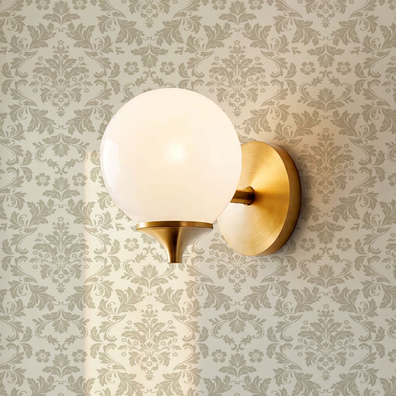 Evalia Damask Neutral Taupe Wallpaper