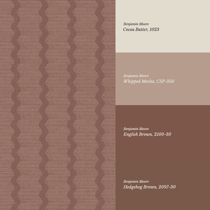 Evangeline Textured Wavy Stripes Cocoa Brown Wallpaper