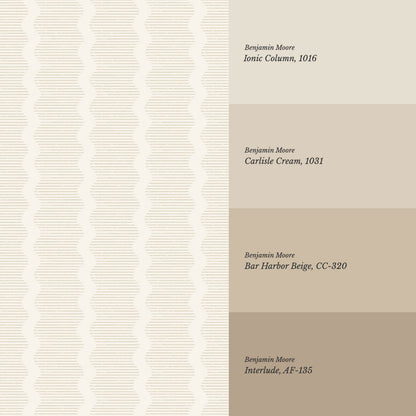 Evangeline Textured Wavy Stripes Light Beige Wallpaper