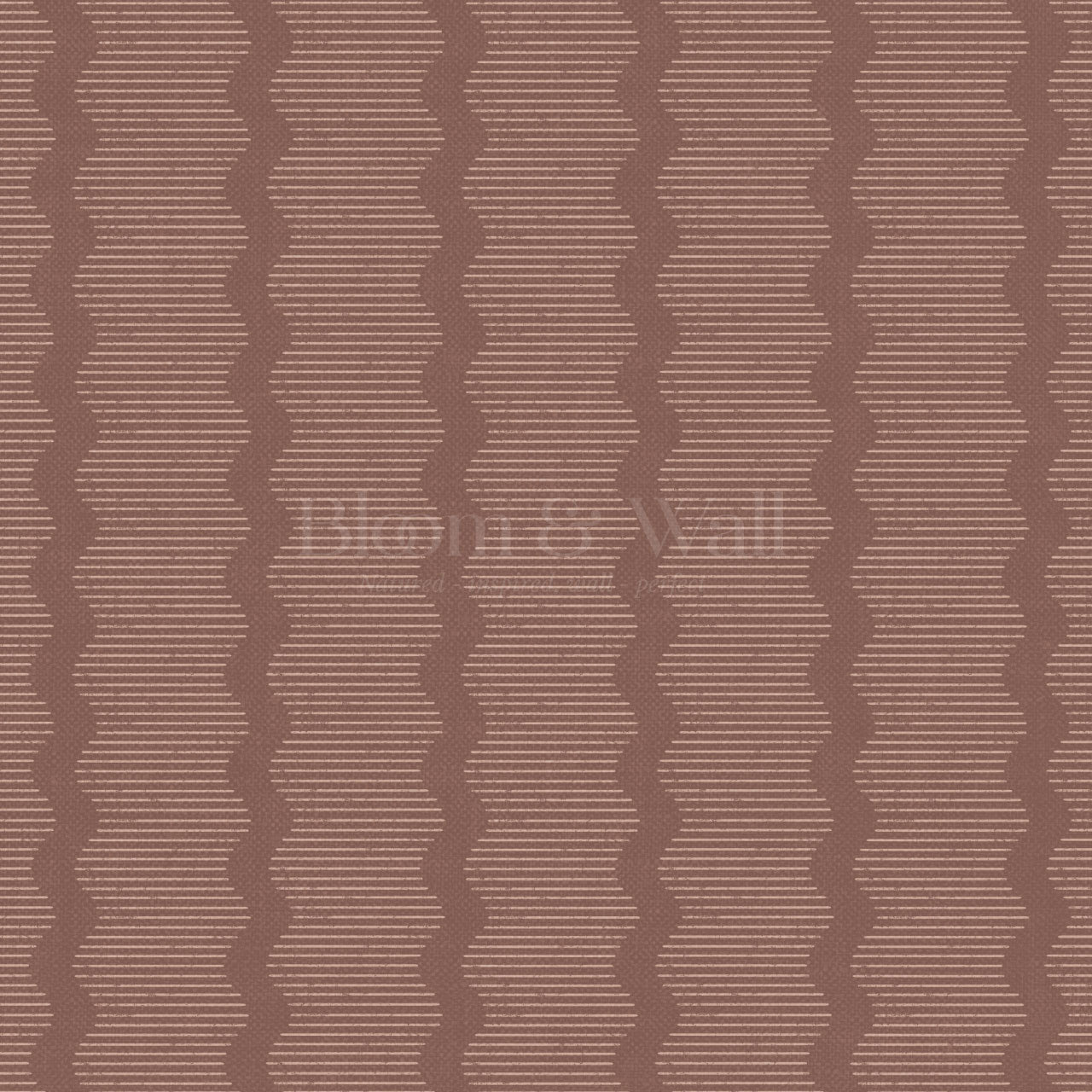 Evangeline Textured Wavy Stripes Cocoa Brown Wallpaper