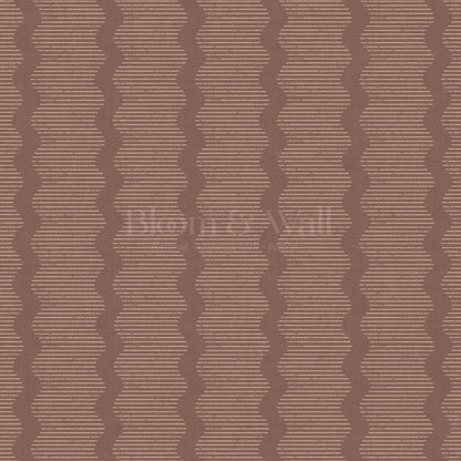 Evangeline Textured Wavy Stripes Cocoa Brown Wallpaper