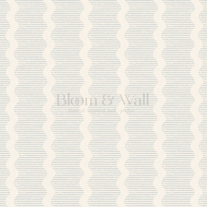 Evangeline Textured Wavy Stripes French Blue Wallpaper