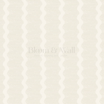 Evangeline Textured Wavy Stripes Light Beige Wallpaper