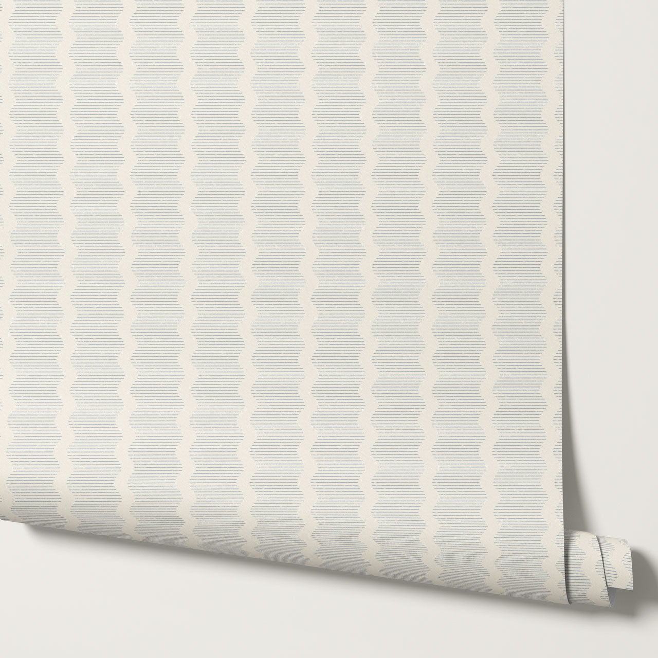 Evangeline Textured Wavy Stripes French Blue Wallpaper