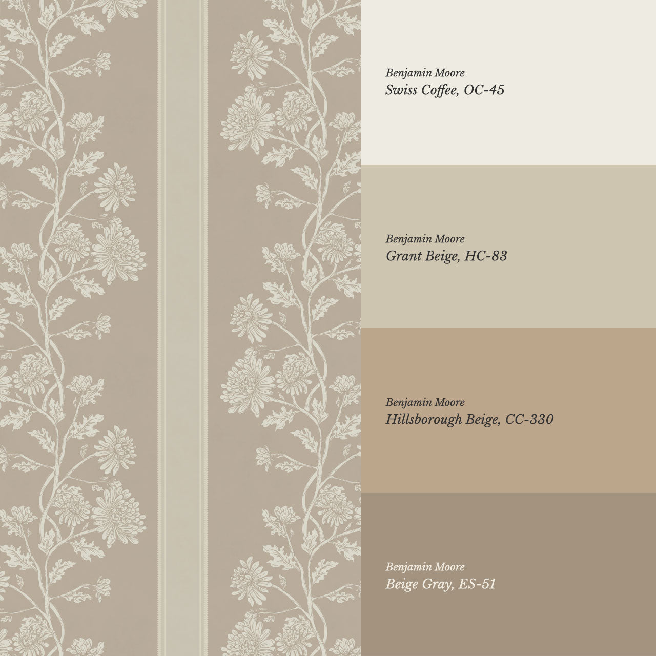 Everleigh Chrysanthemum Stripes Warm Sand Wallpaper