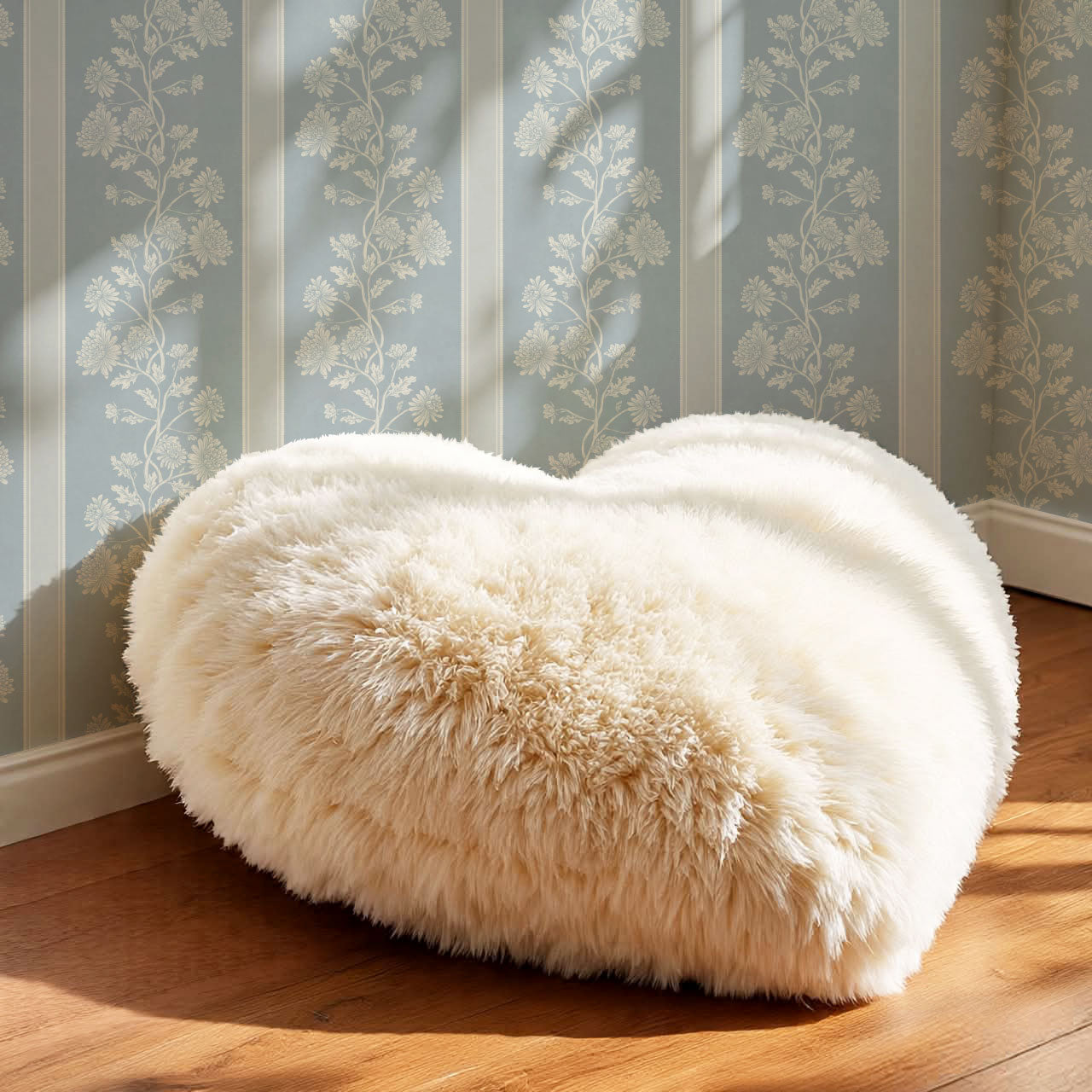 Everleigh Chrysanthemum Stripes French Blue Wallpaper