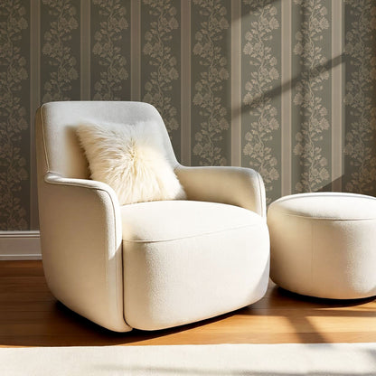 Everleigh Chrysanthemum Stripes Rocky Road Wallpaper