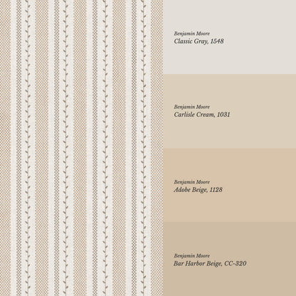 Fabiola Woodland Stripe Ivory Neutral Beige Wallpaper