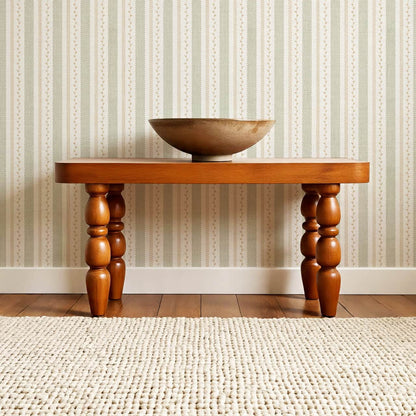 Fabiola Woodland Stripe Ivory Beige Sage Wallpaper