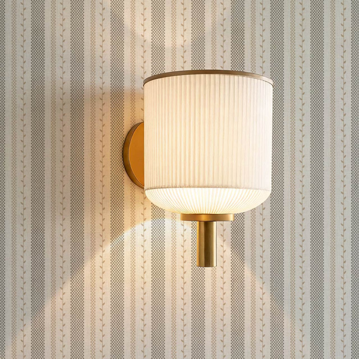Fabiola Woodland Stripe Ivory Beige Charcoal Wallpaper