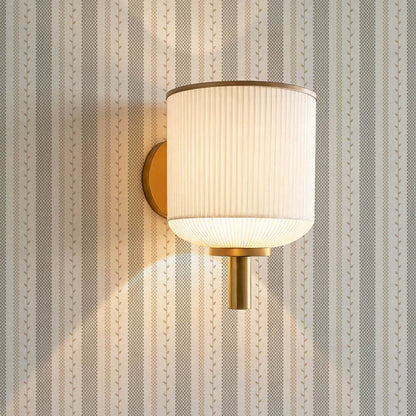 Fabiola Woodland Stripe Ivory Beige Charcoal Wallpaper