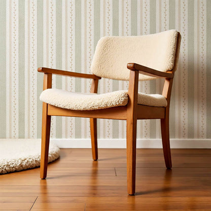 Fabiola Woodland Stripe Ivory Beige Sage Wallpaper
