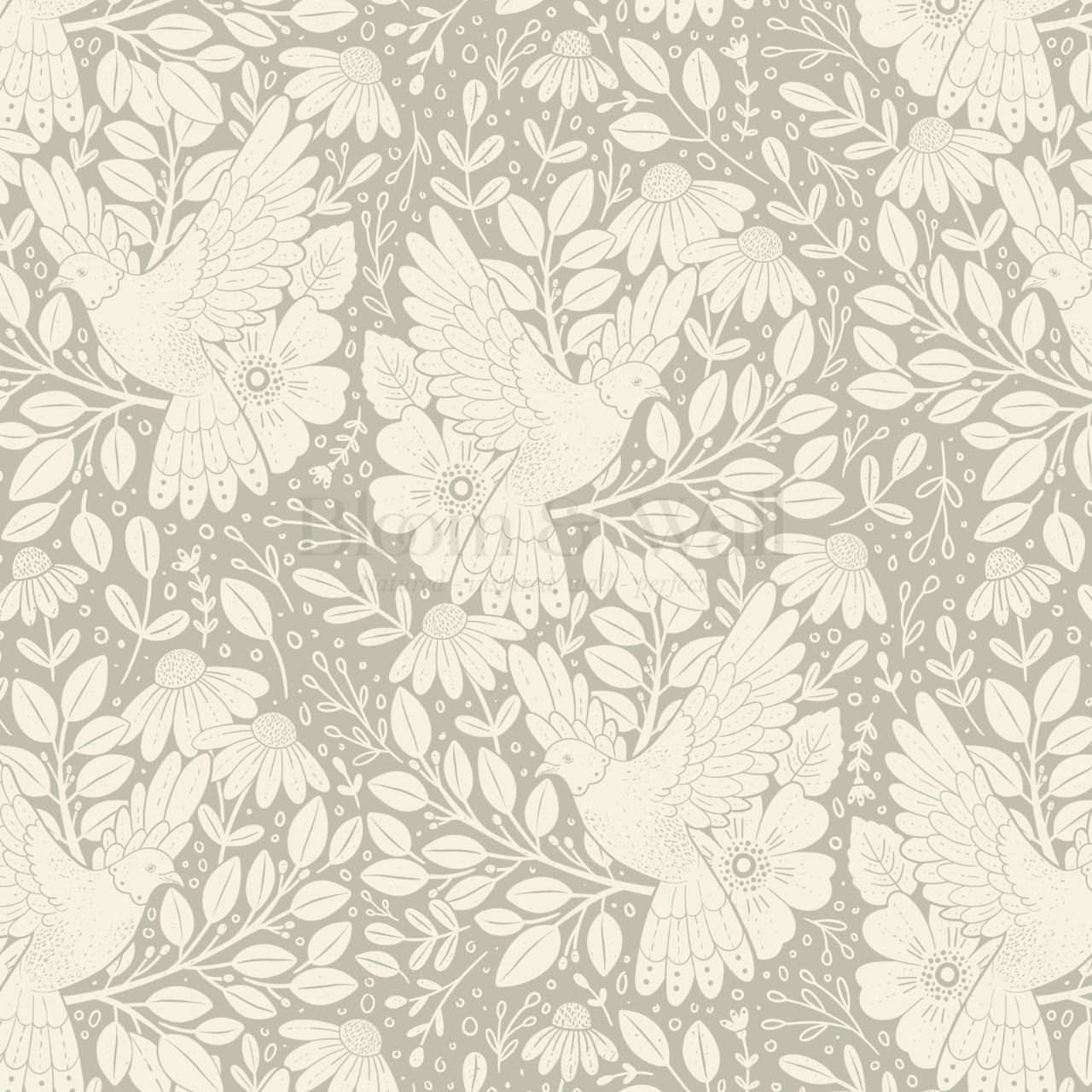 Fae Doves Stone Wallpaper