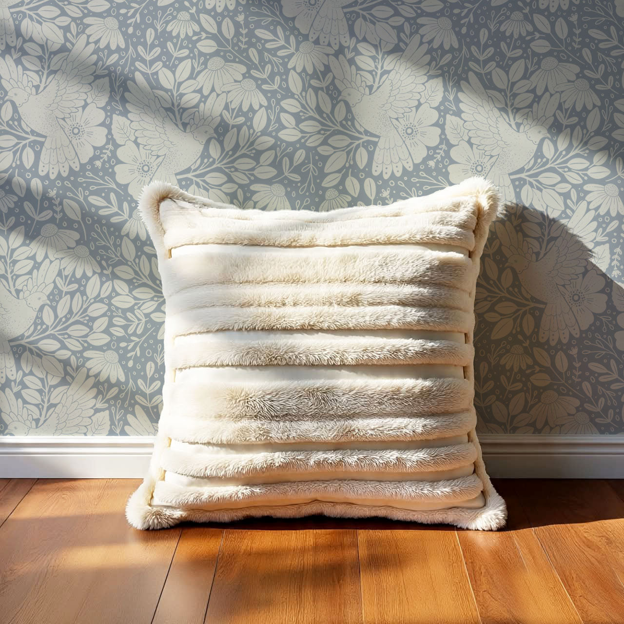 Fae Doves French Blue Wallpaper