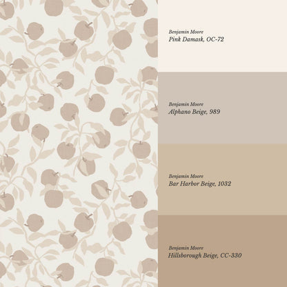 Faith Apple Orchard Taupe Wallpaper