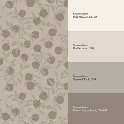 Faith Apple Orchard Antique Brown Wallpaper