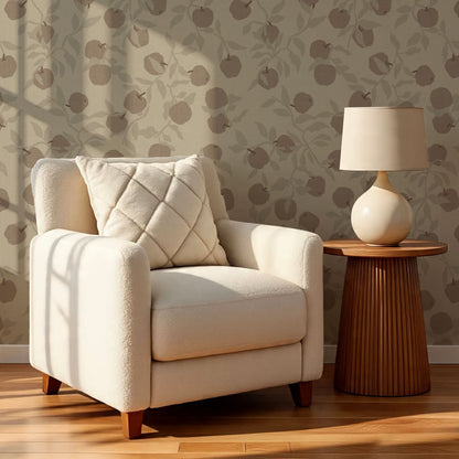 Faith Apple Orchard Antique Brown Wallpaper