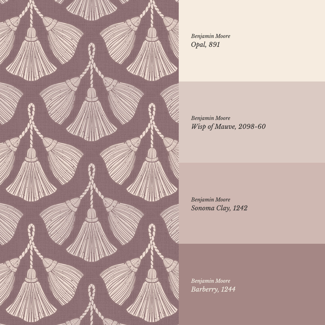 Fantasia Tassel Mauve Wallpaper