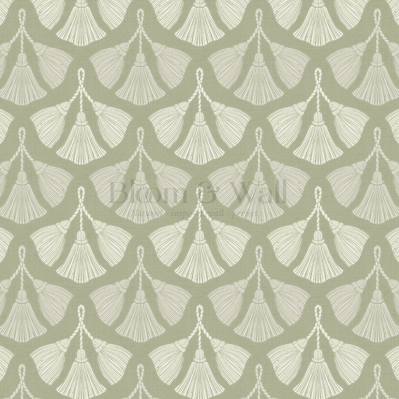 Fantasia Tassel Laurel Green Wallpaper