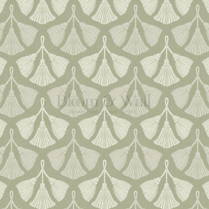Fantasia Tassel Laurel Green Wallpaper