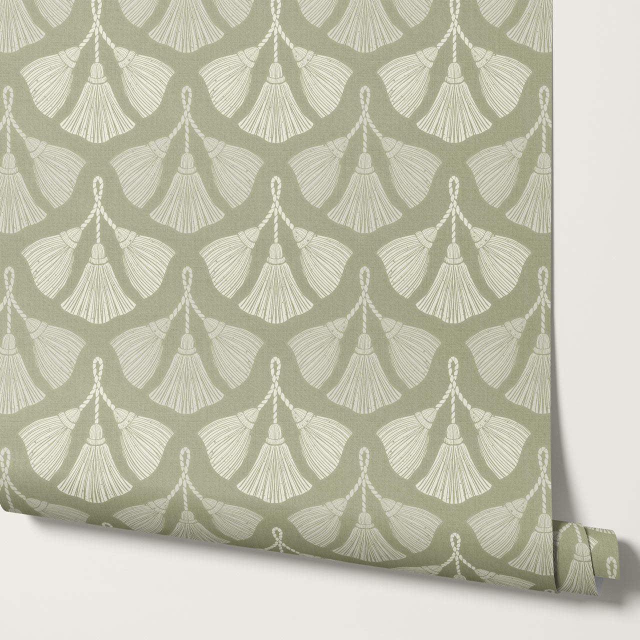 Fantasia Tassel Laurel Green Wallpaper