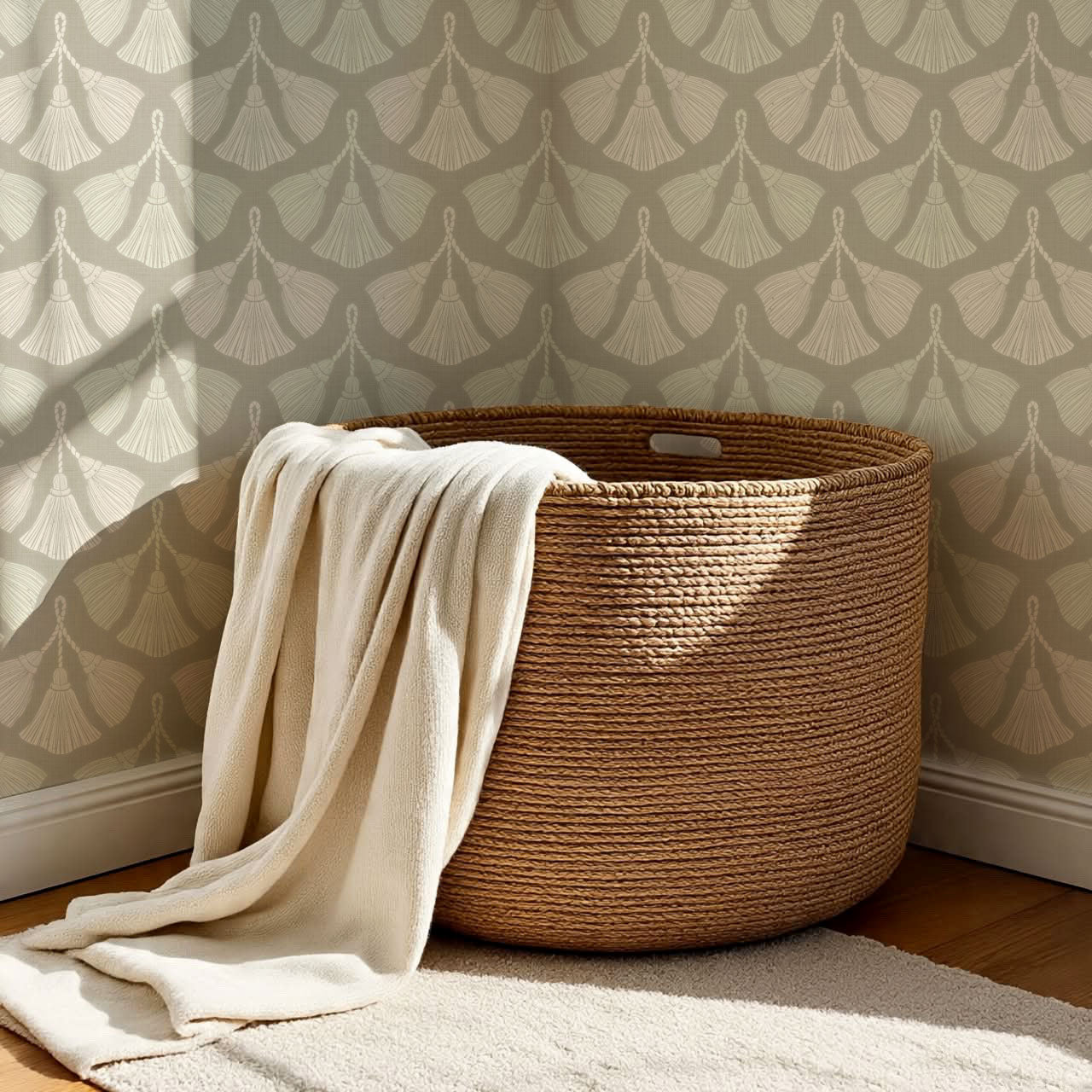 Fantasia Tassel Pastel Brown Wallpaper