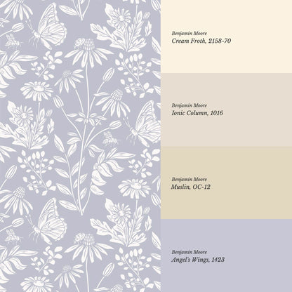 Faye Flutterby Chambray Wallpaper