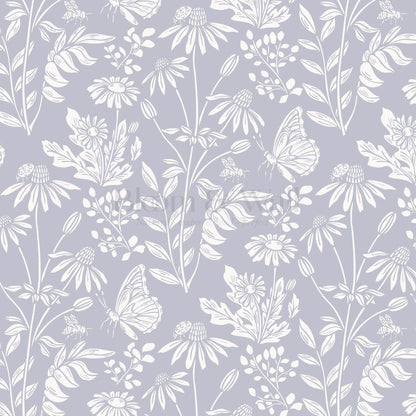 Faye Flutterby Chambray Wallpaper