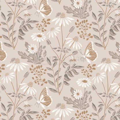 Faye Flutterby Latte Wallpaper