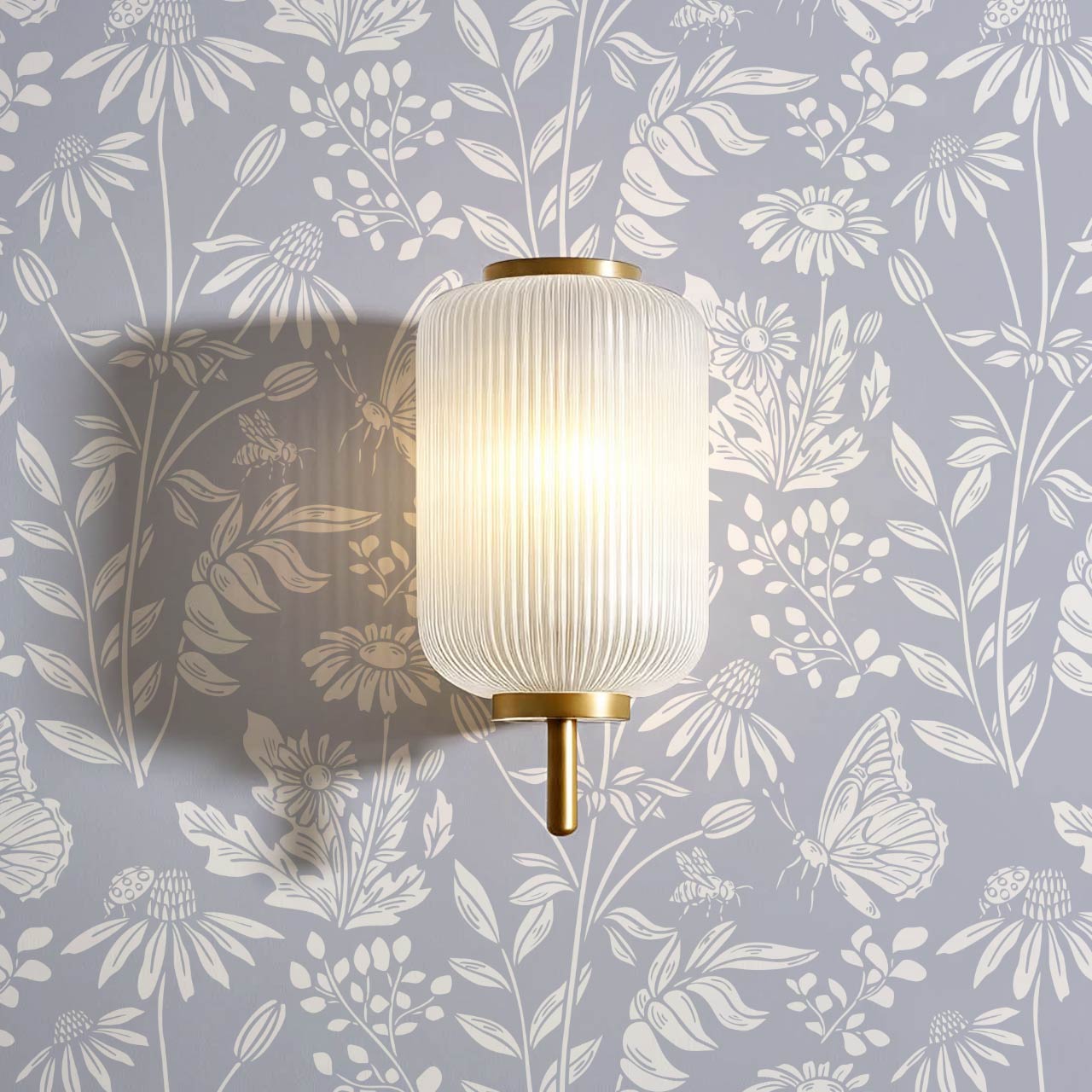 Faye Flutterby Chambray Wallpaper