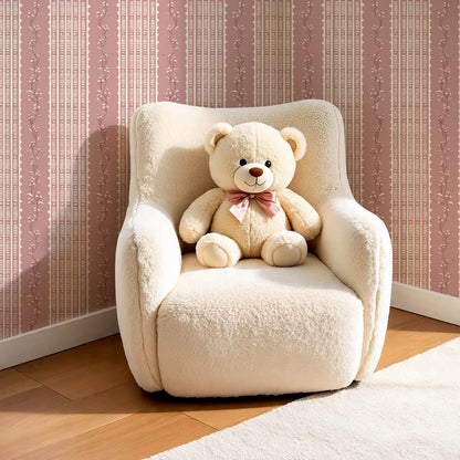 Feliciana Ticking Stripes Berry Rose Ivory Wallpaper
