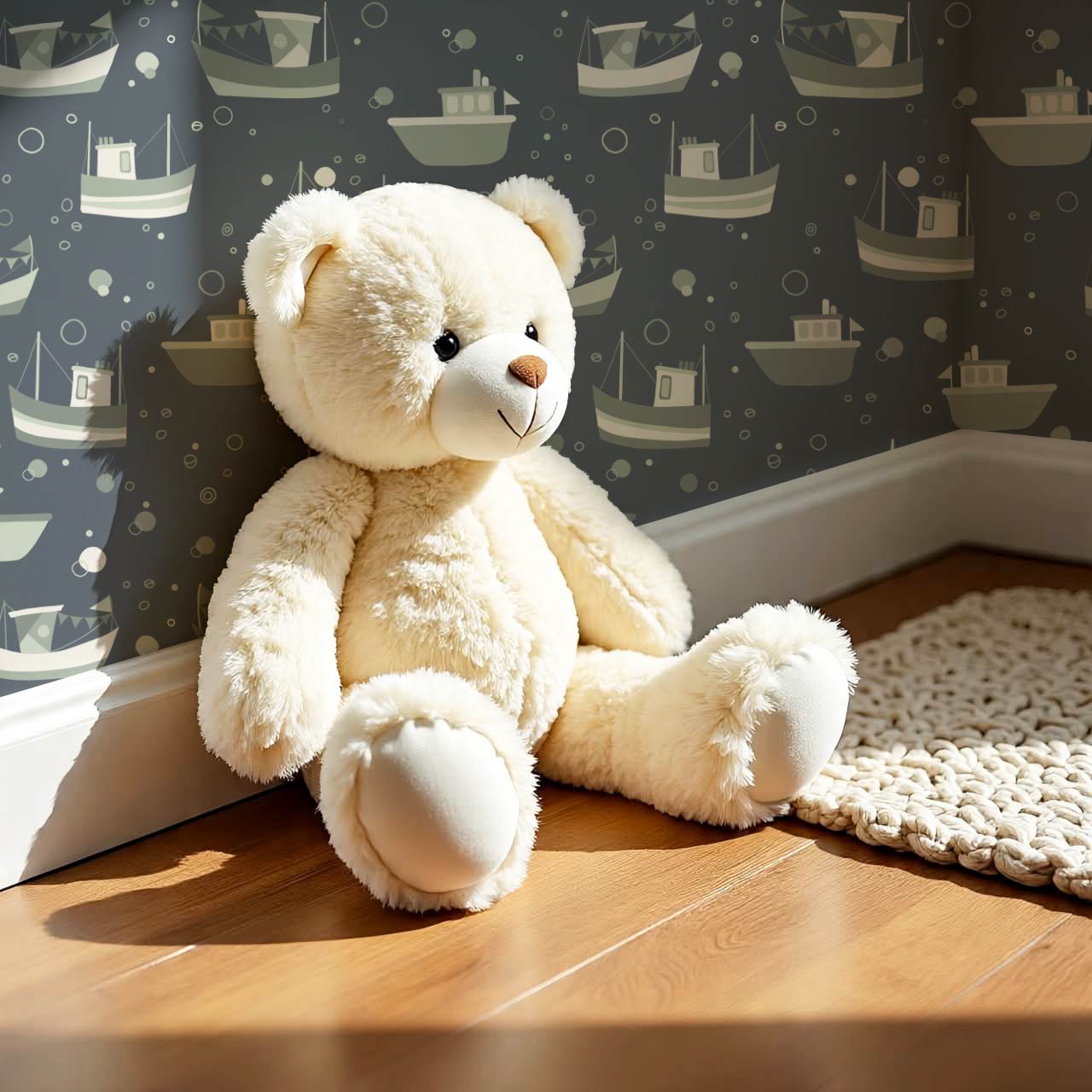 Felix Out to Sea Sailboats Blue Green Wallpaper