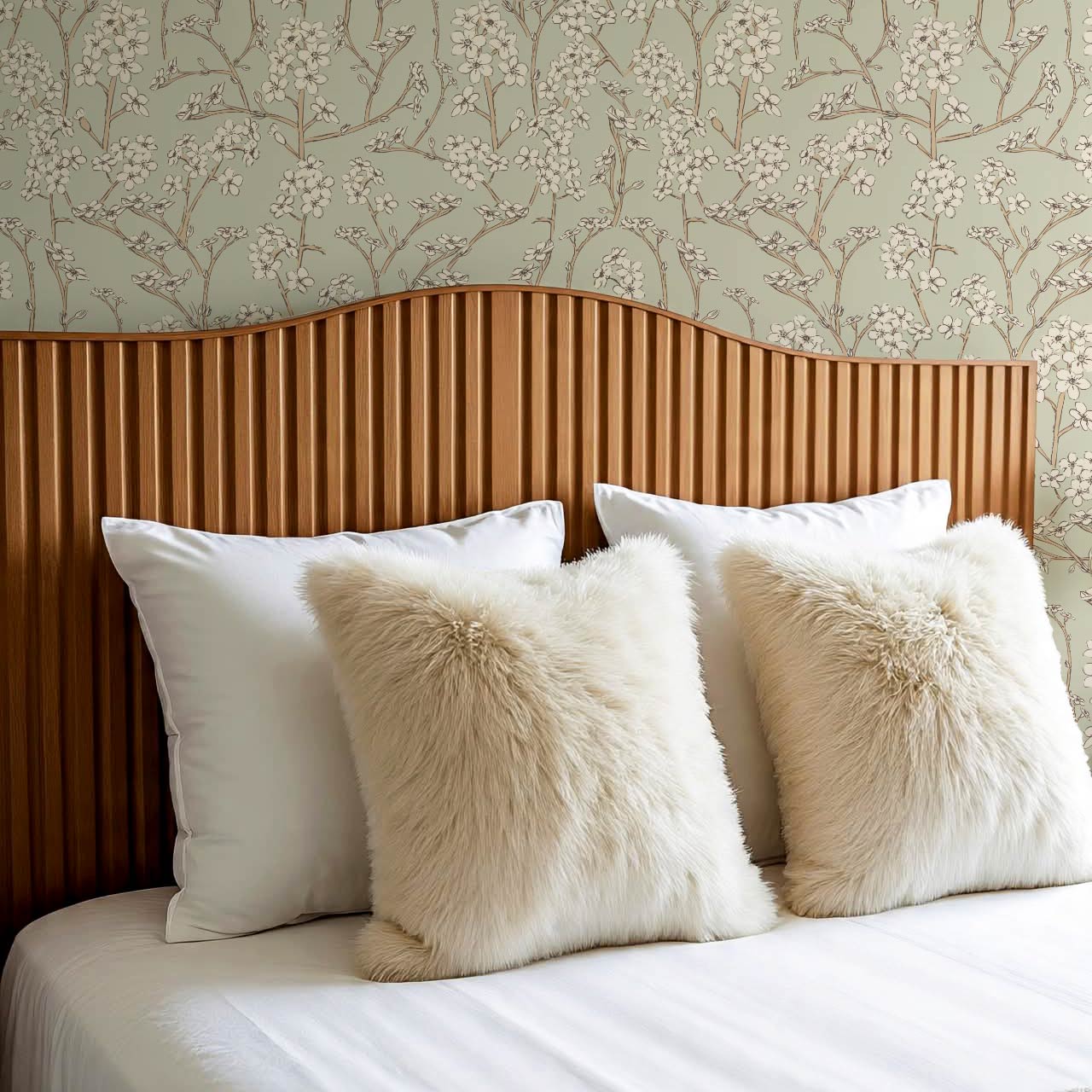 Fiammette Cottage Florals Sage Ivory Wallpaper