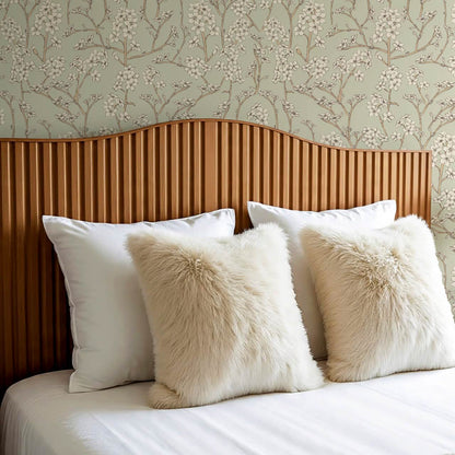 Fiammette Cottage Florals Sage Ivory Wallpaper