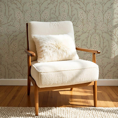 Fiammette Cottage Florals Sage Ivory Wallpaper