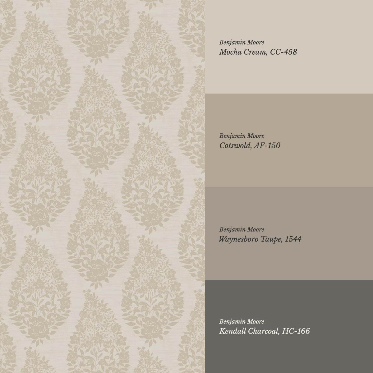 Fida Heirloom Paisley Pale Stone Taupe Wallpaper