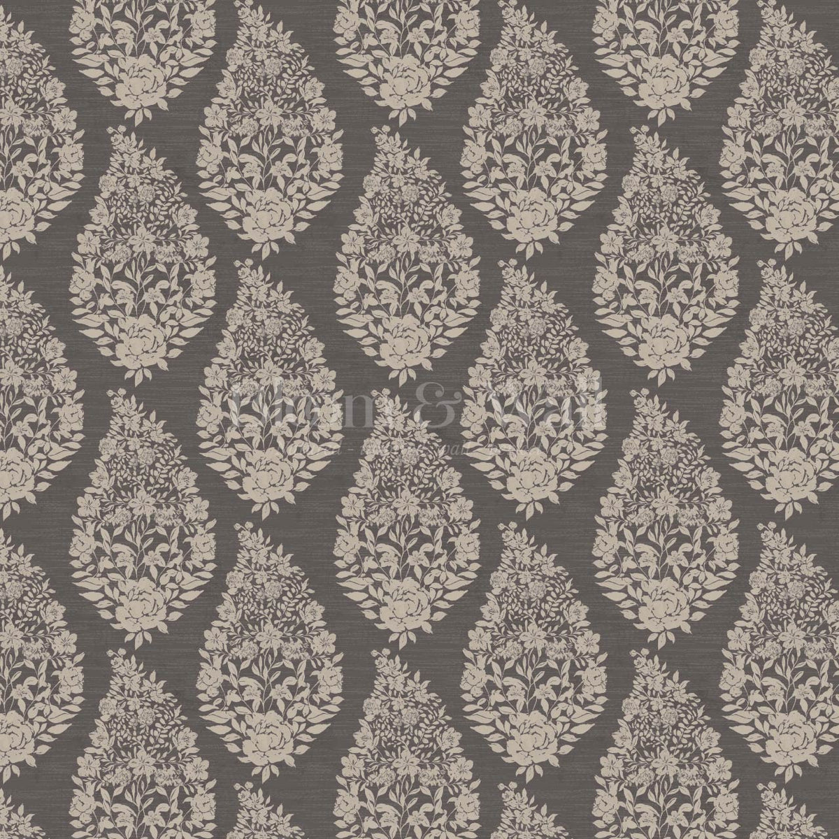 Fida Heirloom Paisley Charcoal Bone Wallpaper