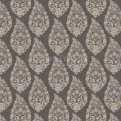Fida Heirloom Paisley Charcoal Bone Wallpaper