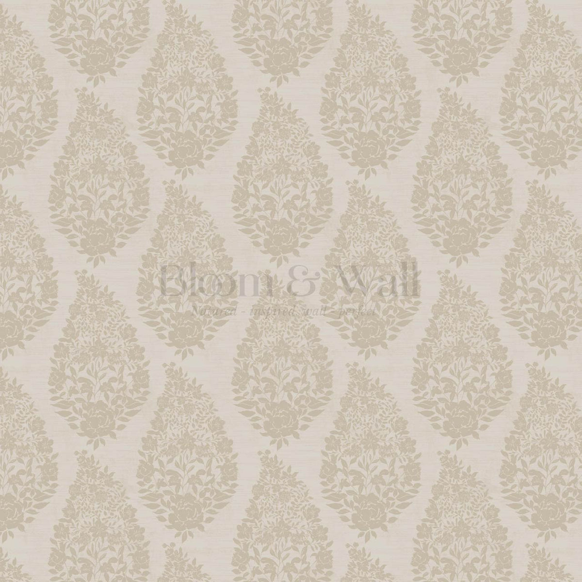 Fida Heirloom Paisley Pale Stone Taupe Wallpaper