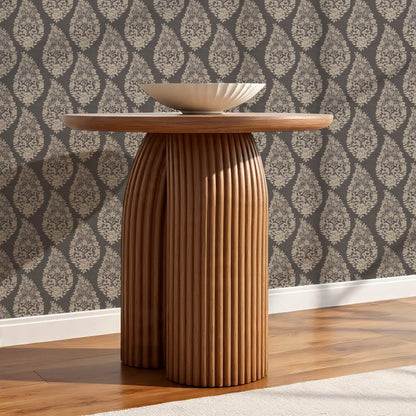 Fida Heirloom Paisley Charcoal Bone Wallpaper
