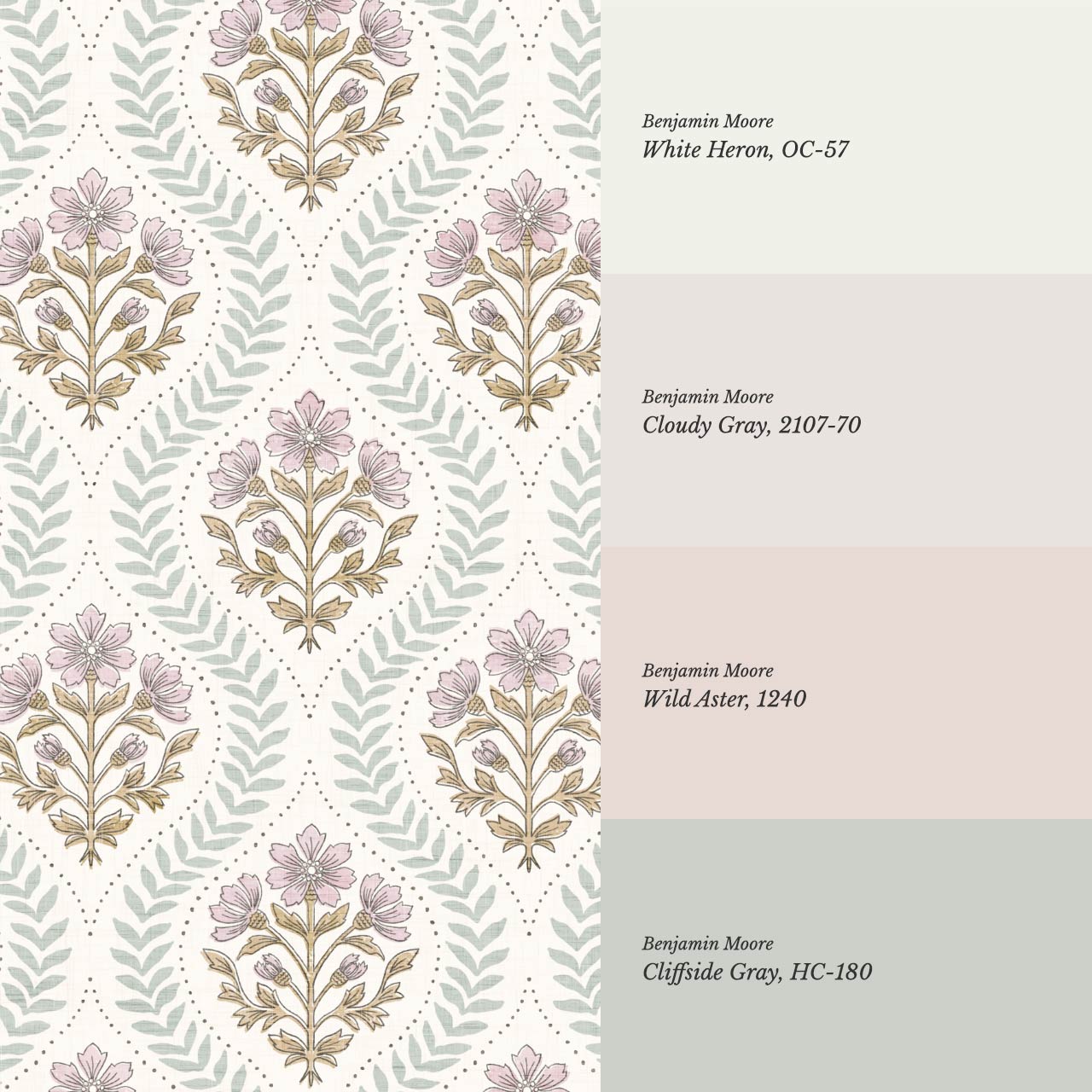 Flor Cosmos Flower Block Print Pastel Cream Wallpaper