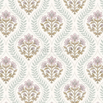 Flor Cosmos Flower Block Print Pastel Cream Wallpaper