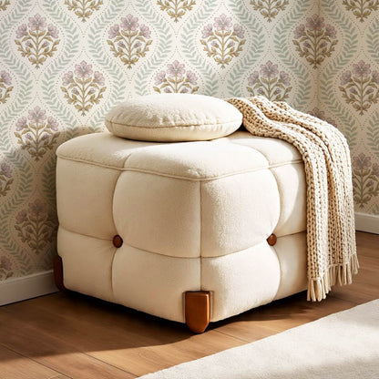 Flor Cosmos Flower Block Print Pastel Cream Wallpaper